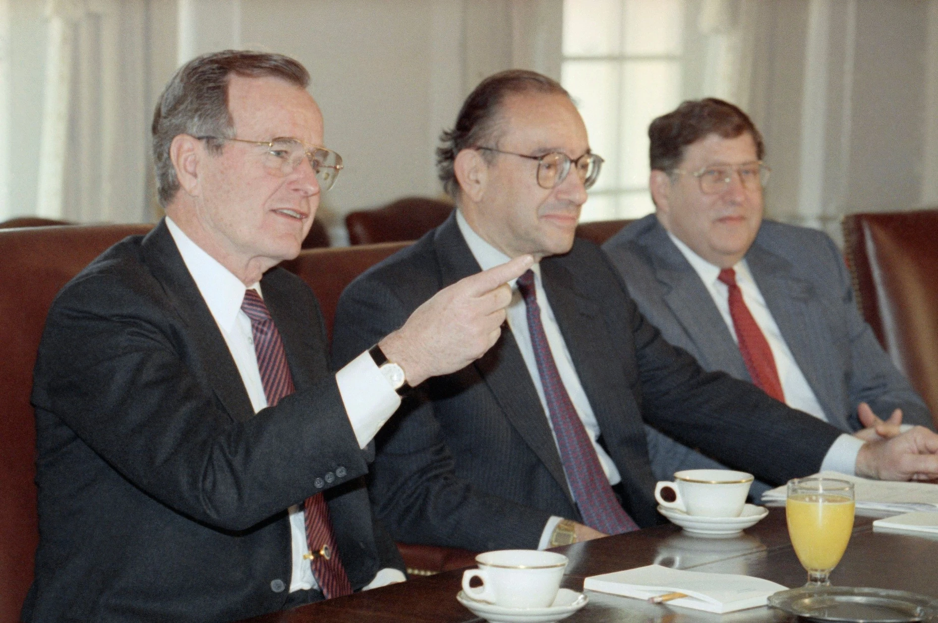 1991: Greenspan und Präsident George Bush