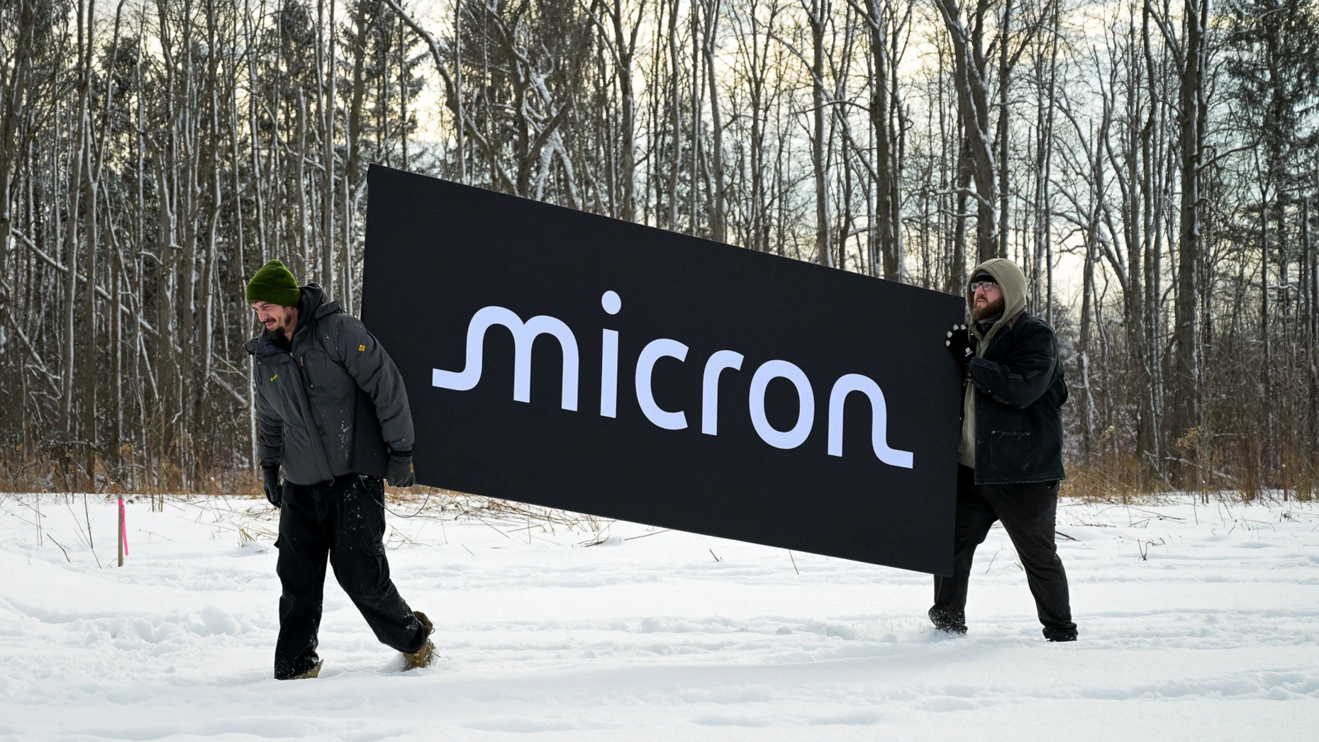 Micron's memory chips are somewhat smaller than the company nameplate.
