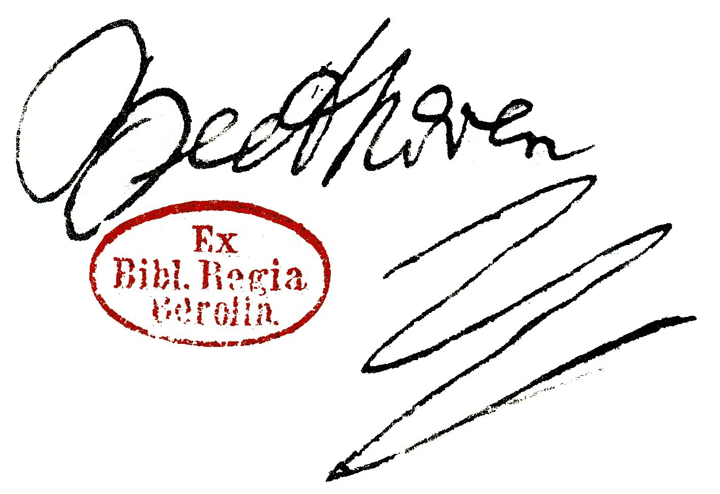 Beethoven-Handschrift mit Stempel der Königlichen Berliner Bibliothek aus dem Bestand der Berlinka