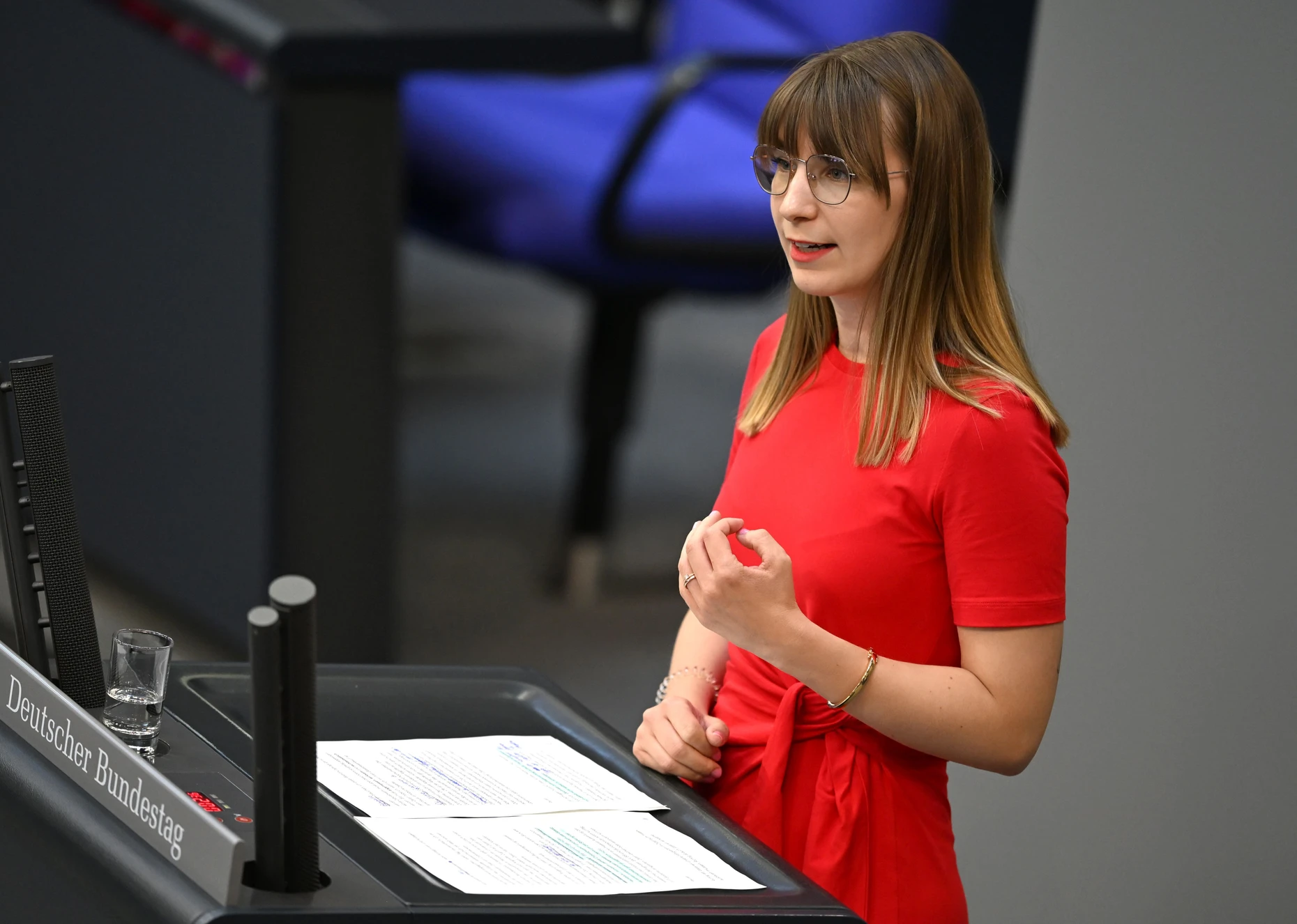 Jeanne Dillschneider vor einigen Wochen im Bundestag