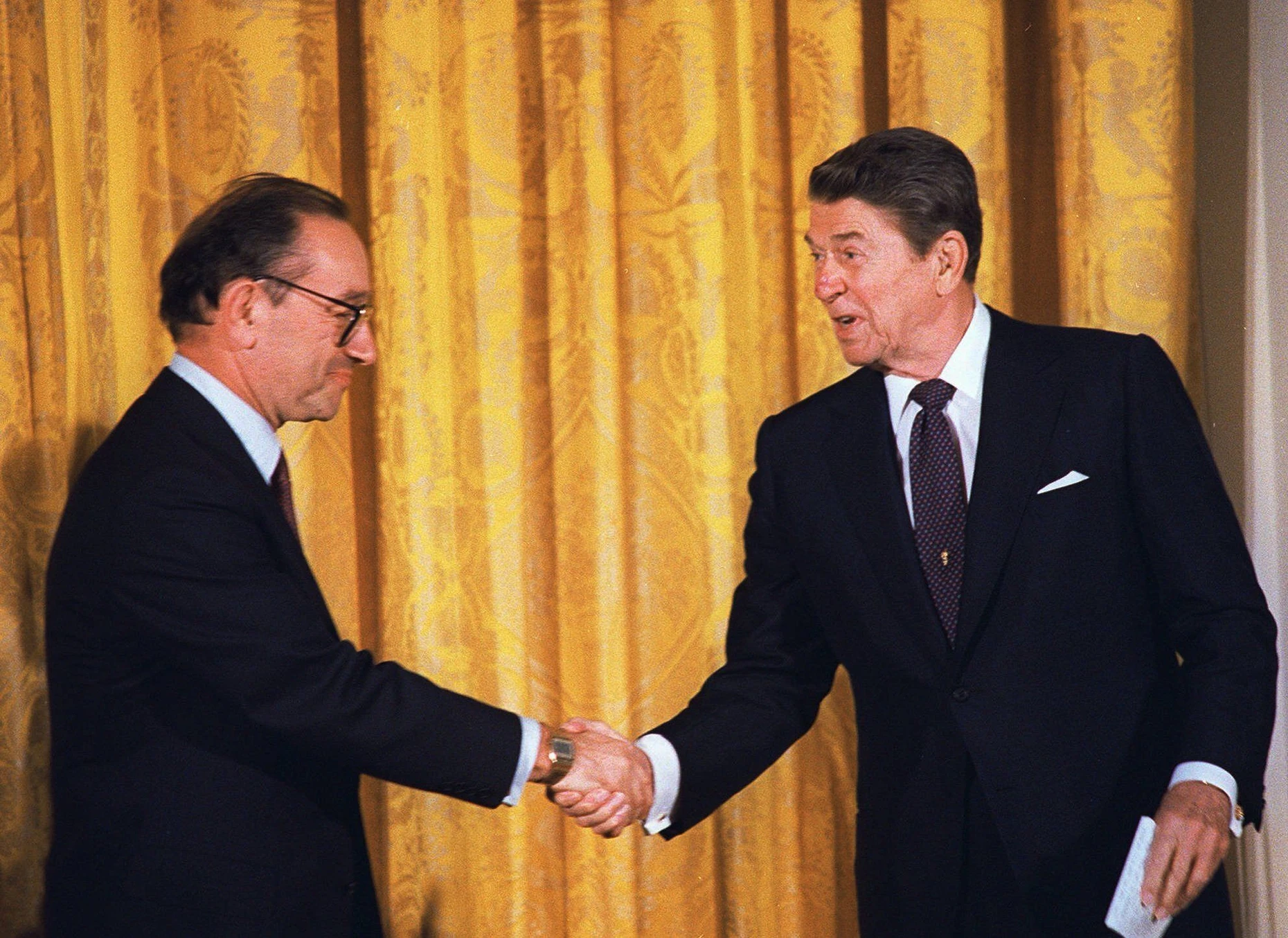 1987: Greenspan und Präsident Ronald Reagan