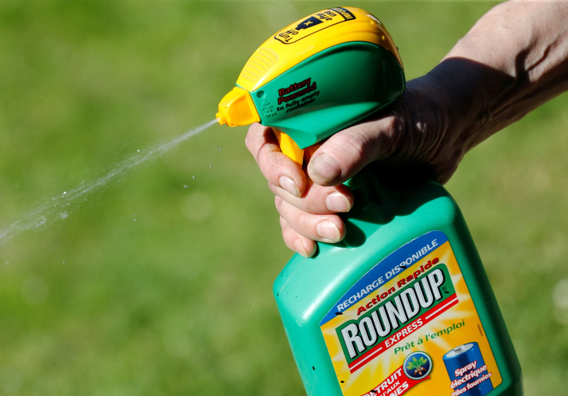 Das glyphosathaltige Unkrautvernichtungsmittel Roundup im Einsatz
