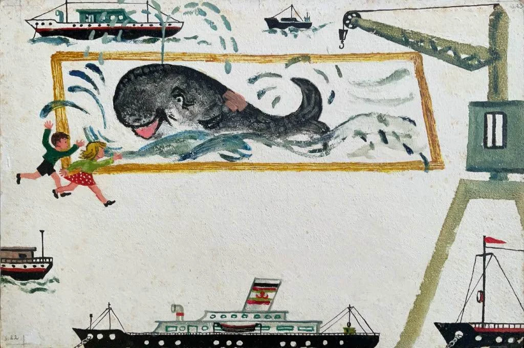 Hilfe für „Mobbi“: Das Kinderbuch scheint den realen Fall des Buckelwals in der Ostsee vorwegzunehmen.