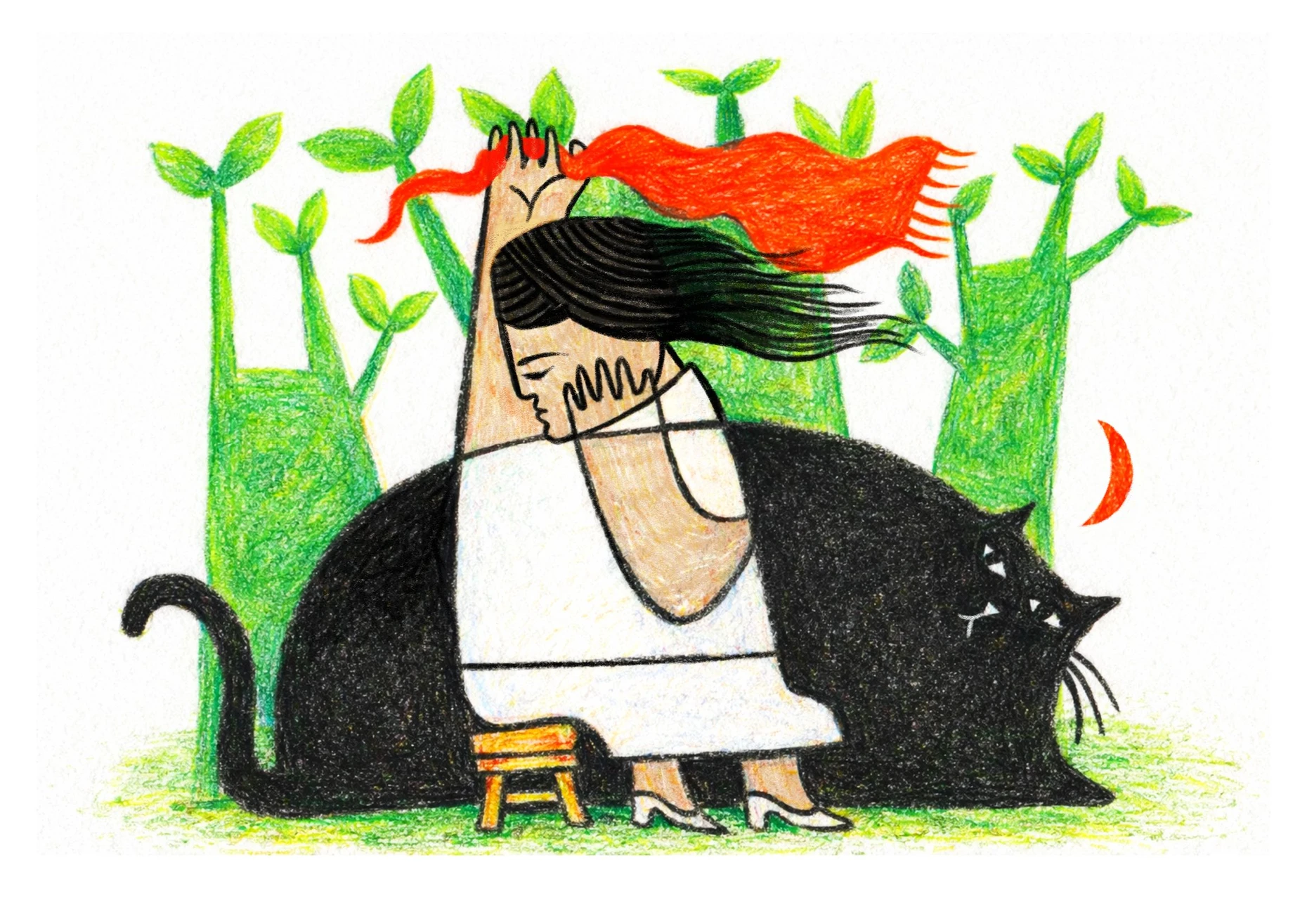 Nona und ihre Katze, Illustration der Autorin