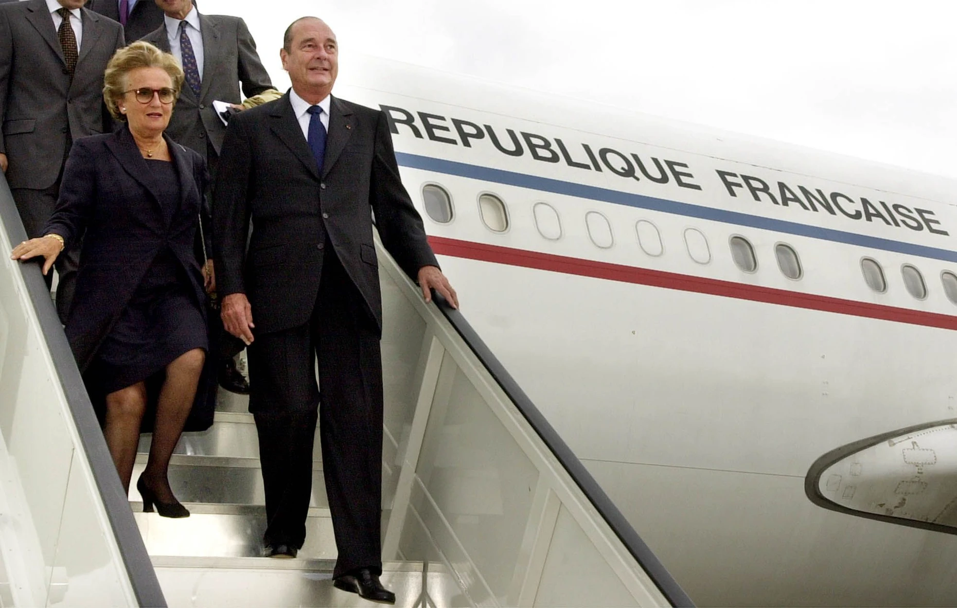 Bei einem Besuch in Hannover: Bernadette und Jacques Chirac im Juni 2000
