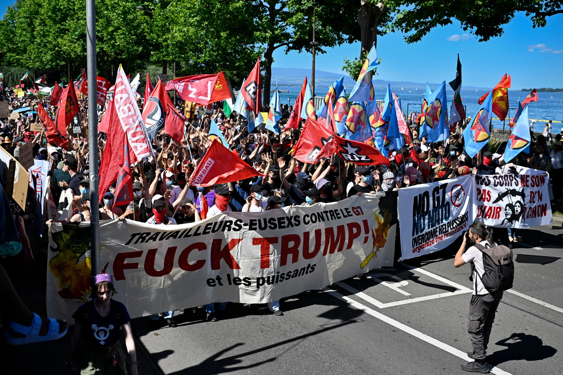 Viele der Demonstrationen richten sich auch gegen den US-Präsidenten Donald Trump.