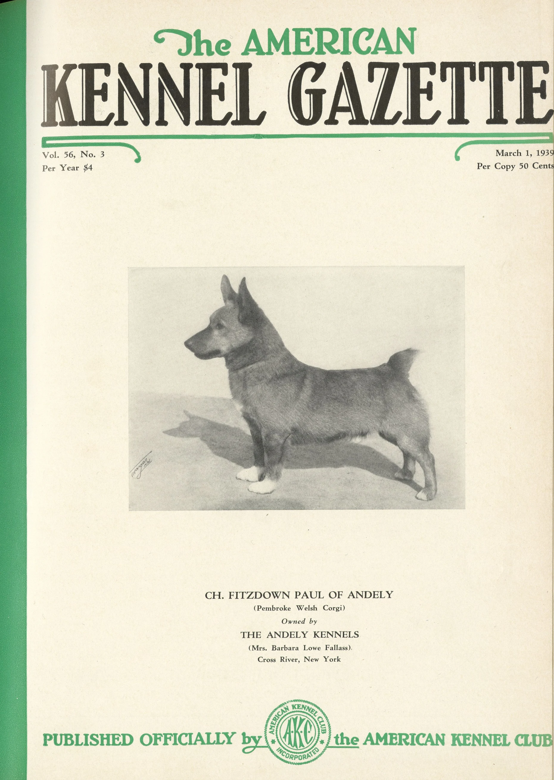 The American Kennel Gazette vom 01. März 1939