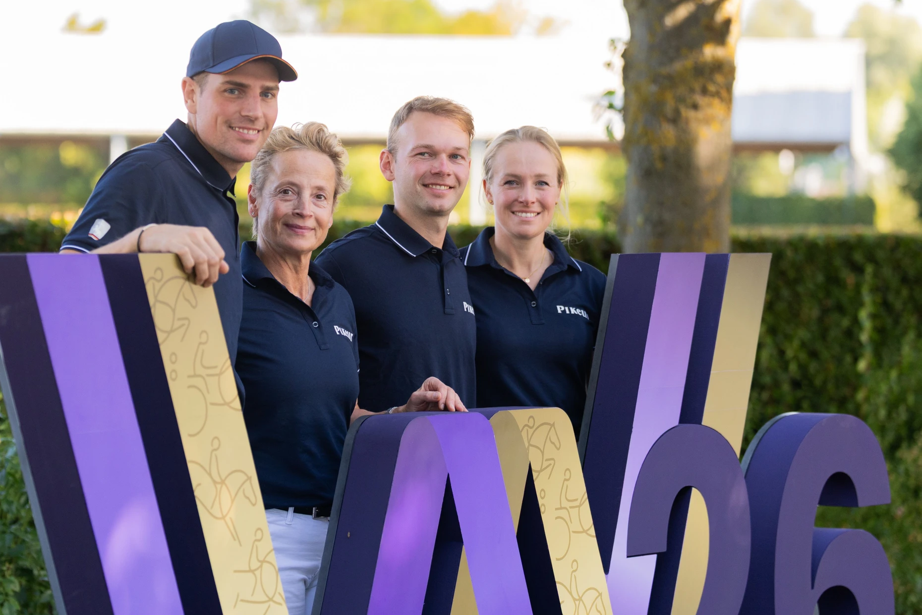 Das deutsche Dressur-Team bei der WM in Aachen: Frederic Wandres, Isabell Werth, Raphael Netz und Katharina Hemmer (v.l.n.r.)