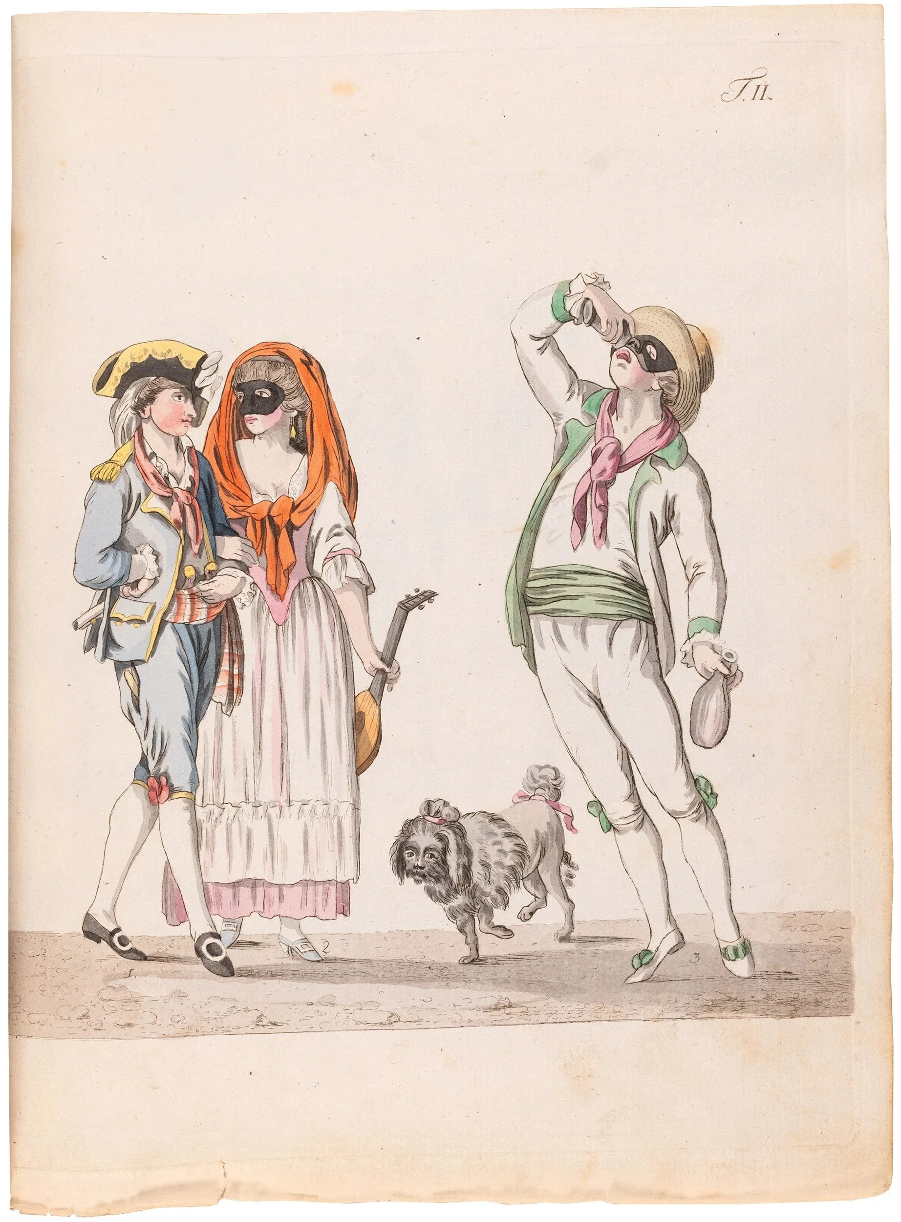  illustrierte Seite aus Johann Wolfgang Goethes „Das römische Carneval“, gedruckt 1789 in Weimar