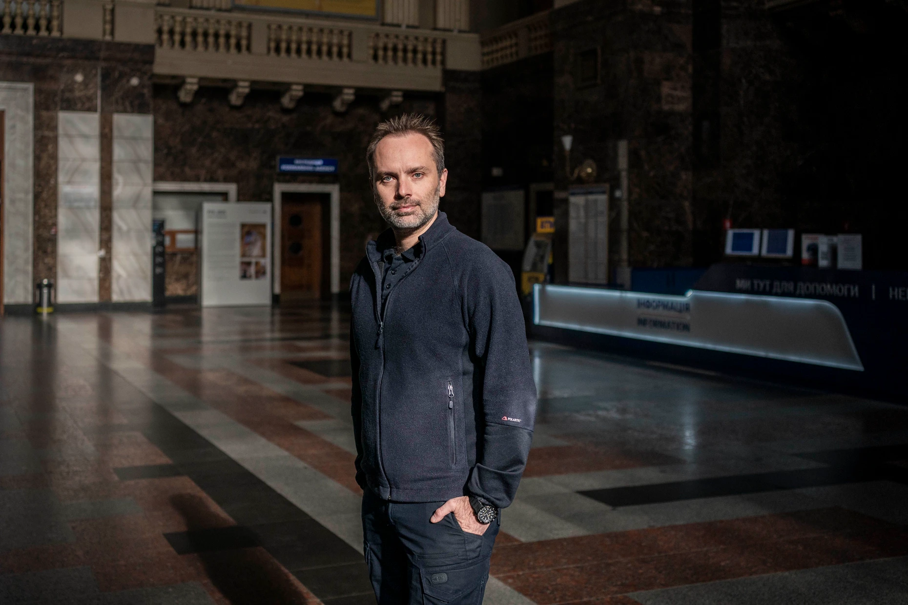 Olexandr Perzowskyj, Chef der ukrainischen Eisenbahngesellschaft Ukrzaliznytsia, im Hauptbahnhof von Kiew am 25. 9. 2026
