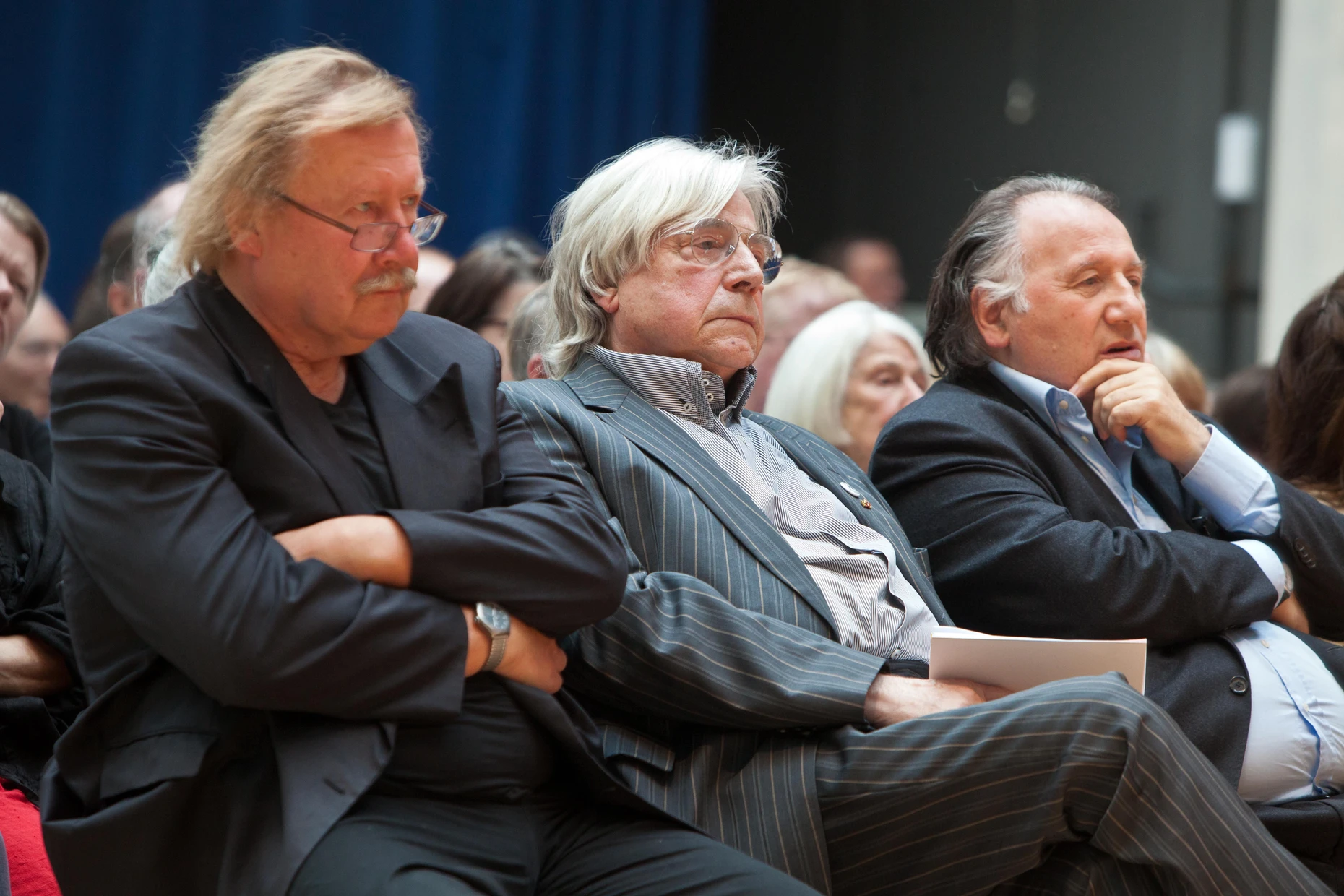  Peter Sloterdijk, Bazon Brock und Peter Weibel am 19. Juli 2012 in der Hochschule für Gestaltung in Karlsruhe