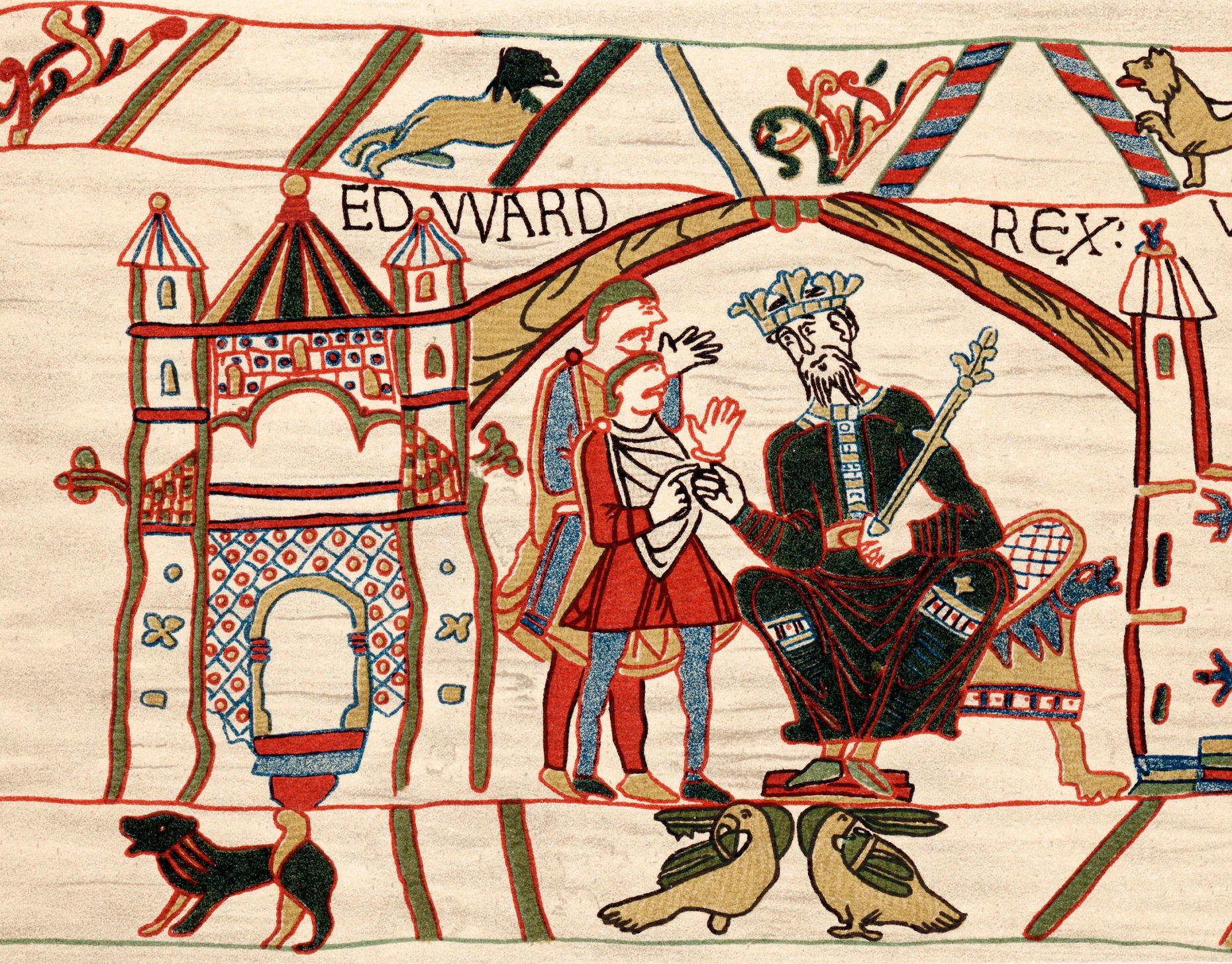 Sein Tod löste den Krieg von 1066 aus: Edward der Bekenner wird auch auf dem Teppich porträtiert.