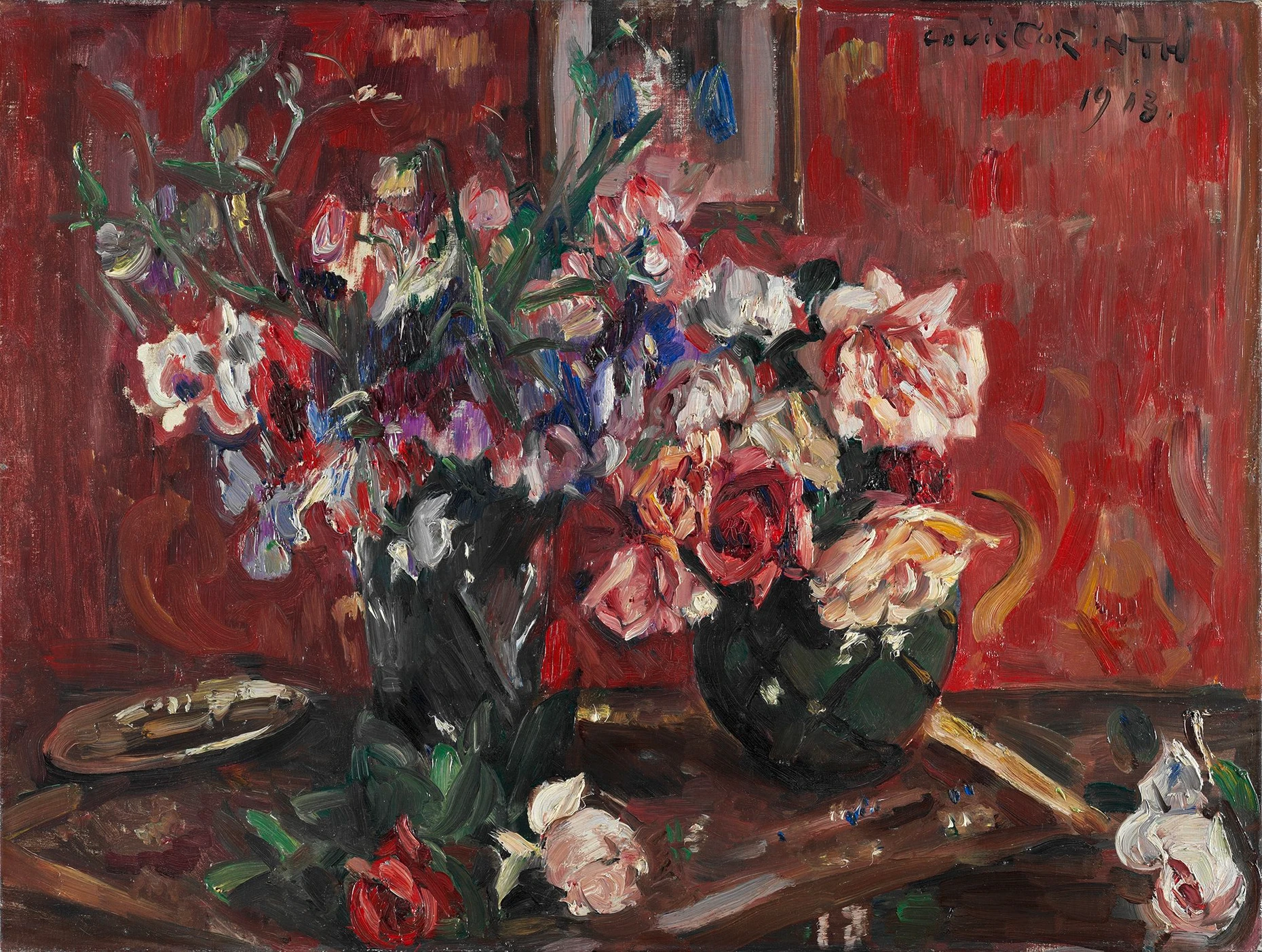 Auch das Genre Stillleben revolutionierte die Moderne: Lovis Corinths „Bunte Wicken und Rosen“, 1913 aus dem Niedersächsischen Landesmuseum Hannover.