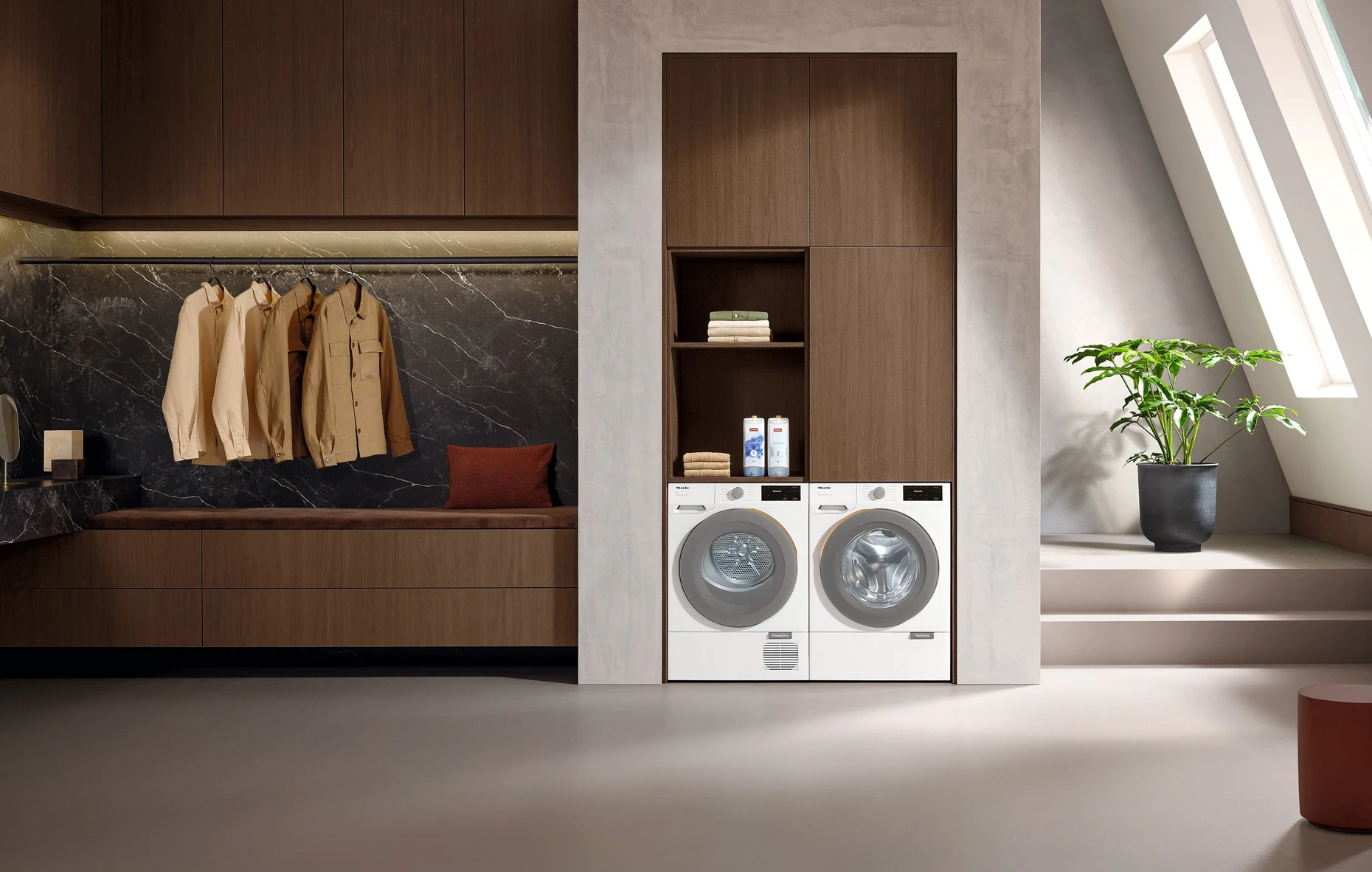 Neue Waschmaschinengeneration: Mieles Designmodelle W2/T2 sollen nicht nur ein Schattendasein im Keller fristen.