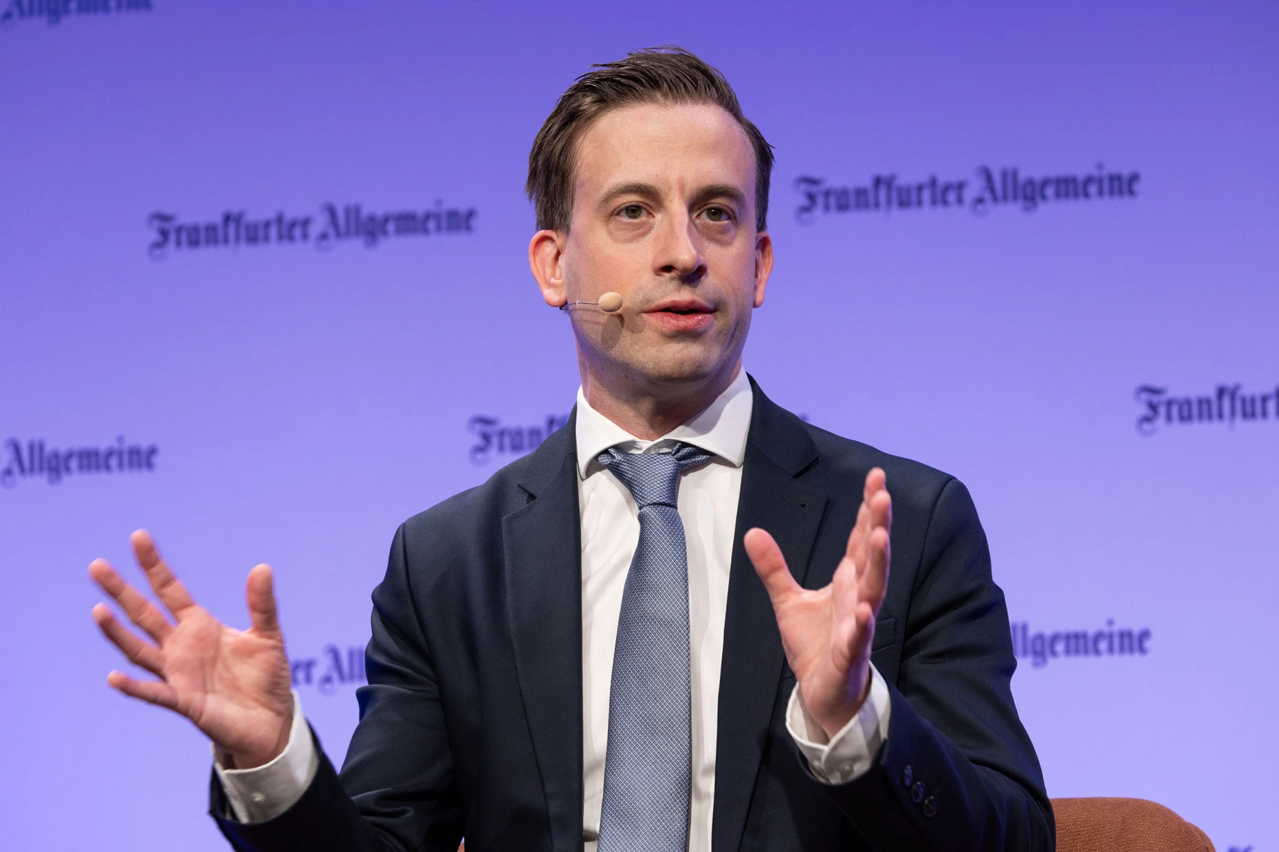„Außer uns hat noch keiner geliefert“: Auterion-Chef Lorenz Meier auf dem F.A.Z.-Kongress.