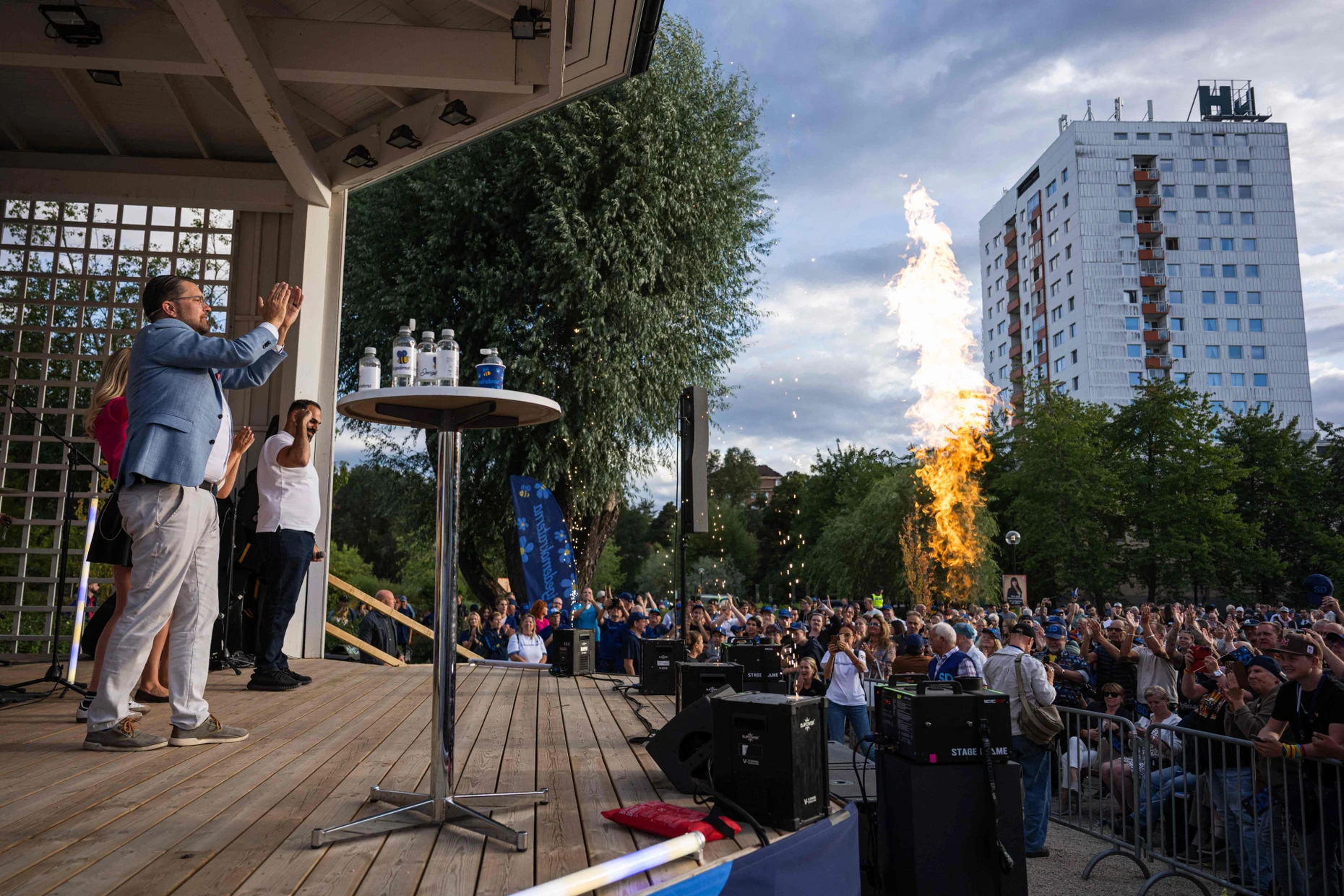 „Wir machen Schweden wieder zu Schweden“: Schwedendemokraten-Chef Jimmie Åkesson auf einer Wahlkampfveranstaltung in Huddinge bei Stockholm im August