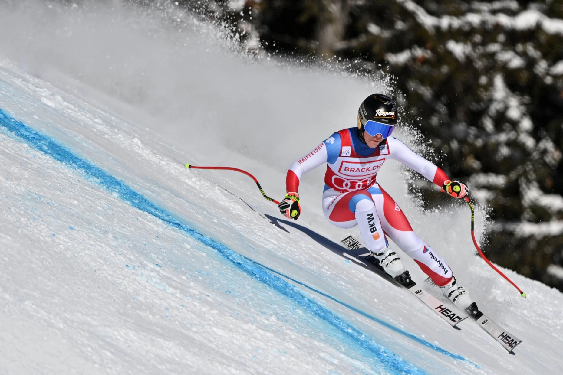 Elegant und auf engster Linie unterwegs: Lara Gut-Behrami auf dem Weg zu ihrem WM-Titel in Crans-Montana 2021