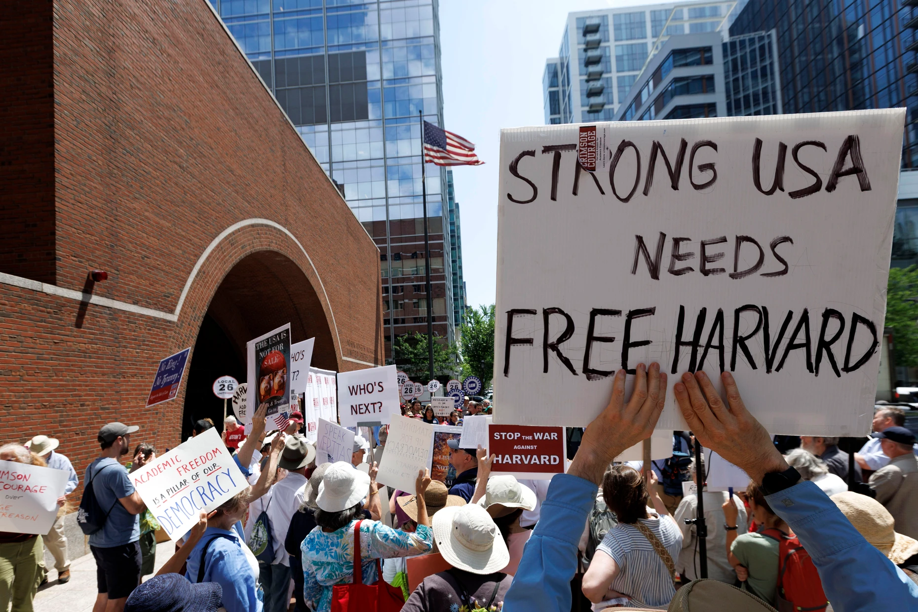 Protest gegen die Politik der Regierung in Boston im Juli 2025