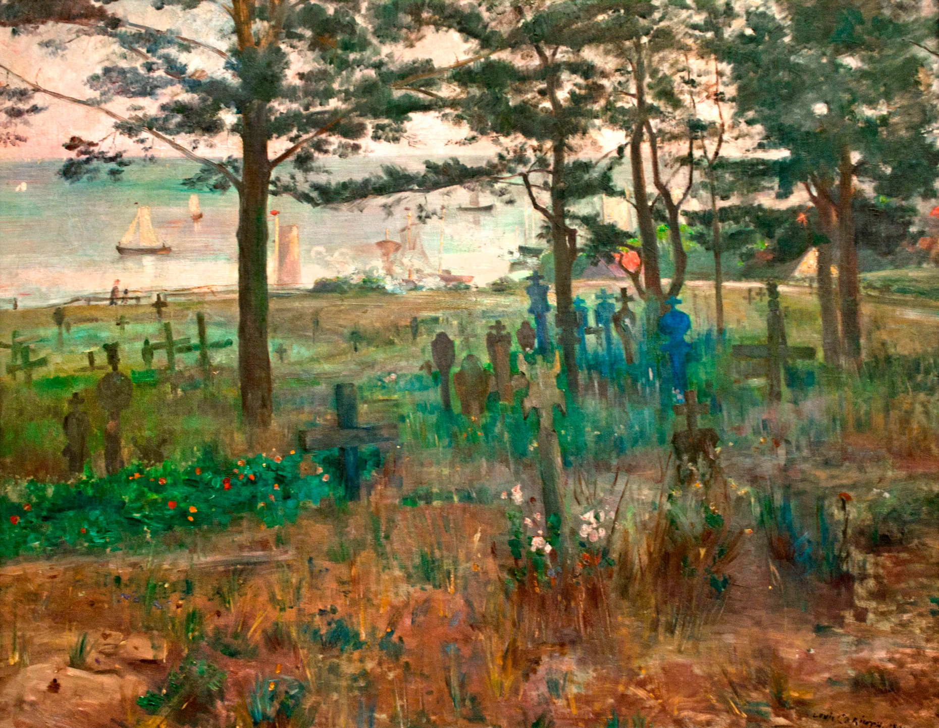 Das Ölgemälde „Fischerfriedhof in Nidden an der Kurischen Nehrung“ von 1893 des deutschen Malers Lovis Corinth