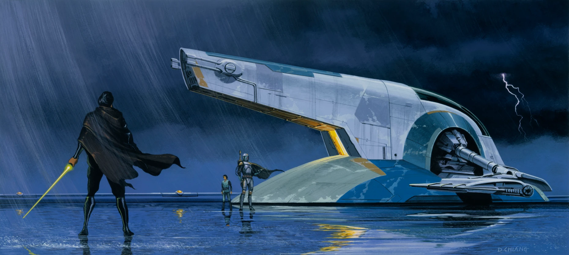 Storyboard eines langen filmischen Lebens: Doug Chiangs „Starship Landing Platform“ als sogenannte Productionart für „Star Wars: Episode II – Attack of the Clones“, 2000–02