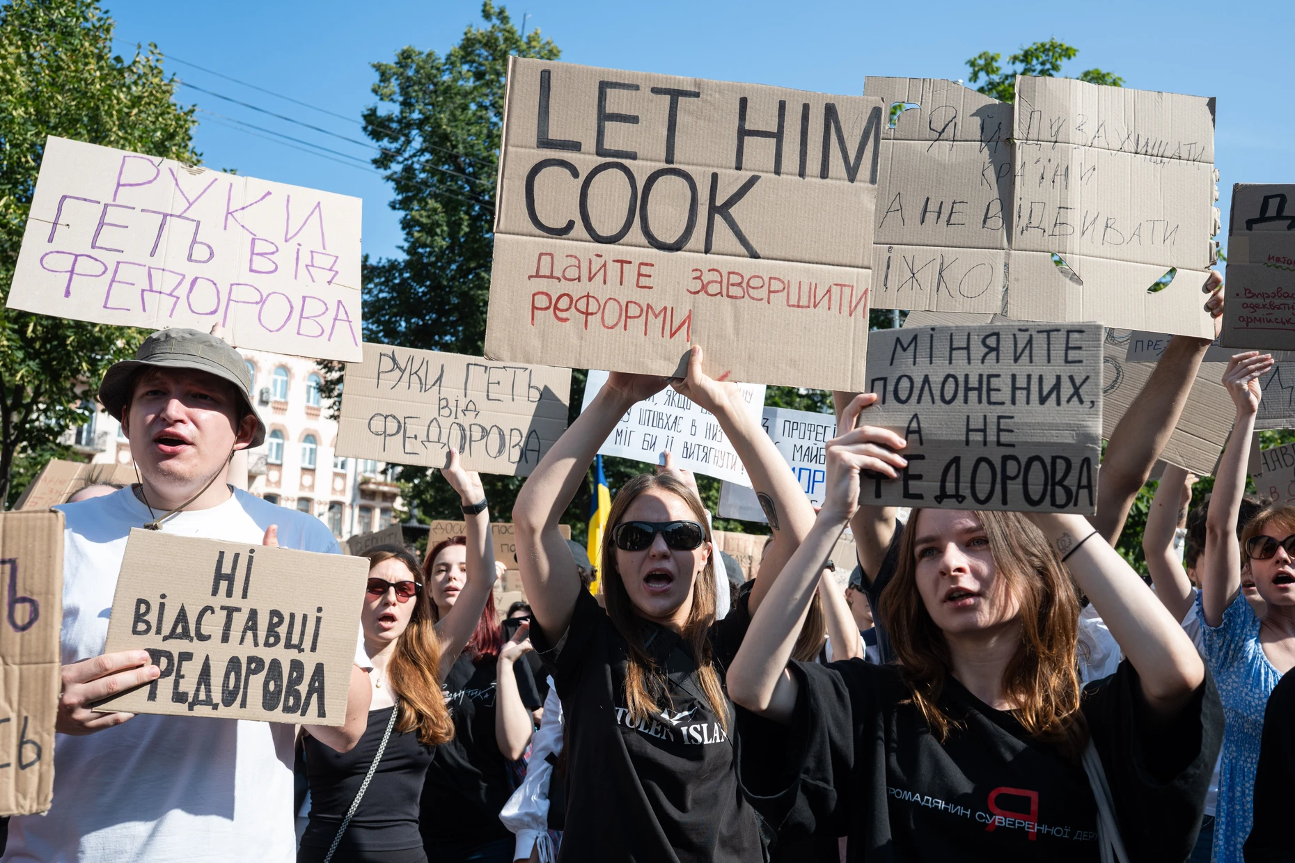 Proteste gegen die Entlassung Fedorows am Donnerstag in Kiew