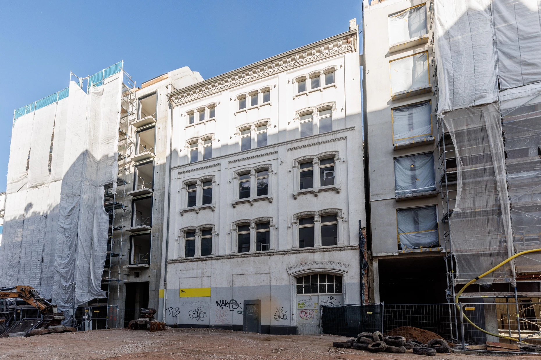 2024 abgerissen: Das sogenannte Glückshaus an der Allerheiligenstraße in Frankfurt.