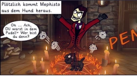 Comic-Detail der vorentlasteten „Faust“-Ausgabe aus dem Klett Verlag