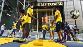 „Black Lives Matter“-Schriftzug vor Trump-Tower