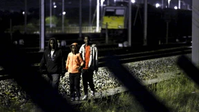 Sprung auf den fahrenden Zug