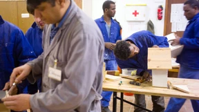 Auf der Arbeit, nicht auf der Flucht