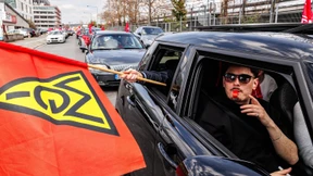 Protestfahrt streikender Mechaniker