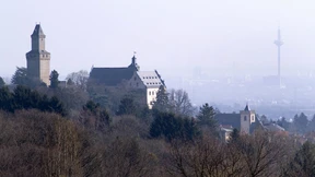 Burg unter dem Weihnachtsbaum