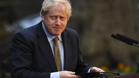 Boris Johnson spricht vor Downing Street 10