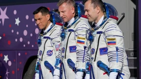 US-Astronaut und russische Kosmonauten ins All geflogen