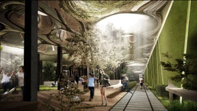 Ein Park in der Untergrundruine