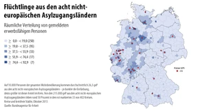 Wo ziehen die meisten Syrer und Afghanen hin?