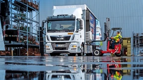 Im E-Laster zur Baustelle