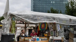 Kleiner Protest am großen Turm