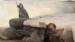 In der Eislandschaft von Spitzbergen