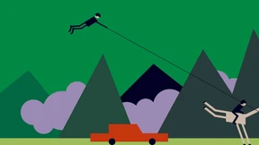 Mit Skates  übers Auto