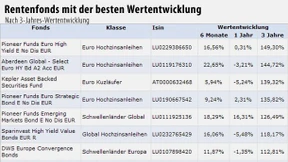 Rentenfonds mit der besten Wertentwicklung