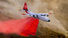 Brandvoll mit Wasser