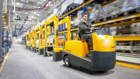 Smartphone mit Gabelstapler 