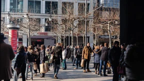 Weniger Passanten in der City