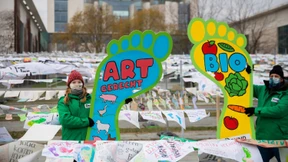 Landwirte demonstrieren vor dem Kanzleramt