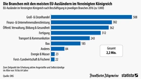 Wo die EU-Bürger in Großbritannien arbeiten
