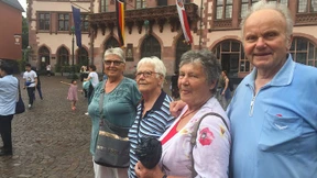 In Funktionsschuhen auf den Römerberg