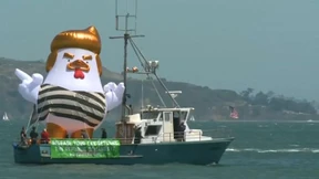 „Trump-Hühnchen“ vor Alcatraz