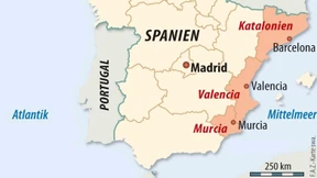 Spaniens Regionen fallen wie die Dominosteine
