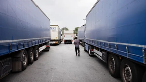 Lastwagenfahrer aus Afrika protestiert in Hessen